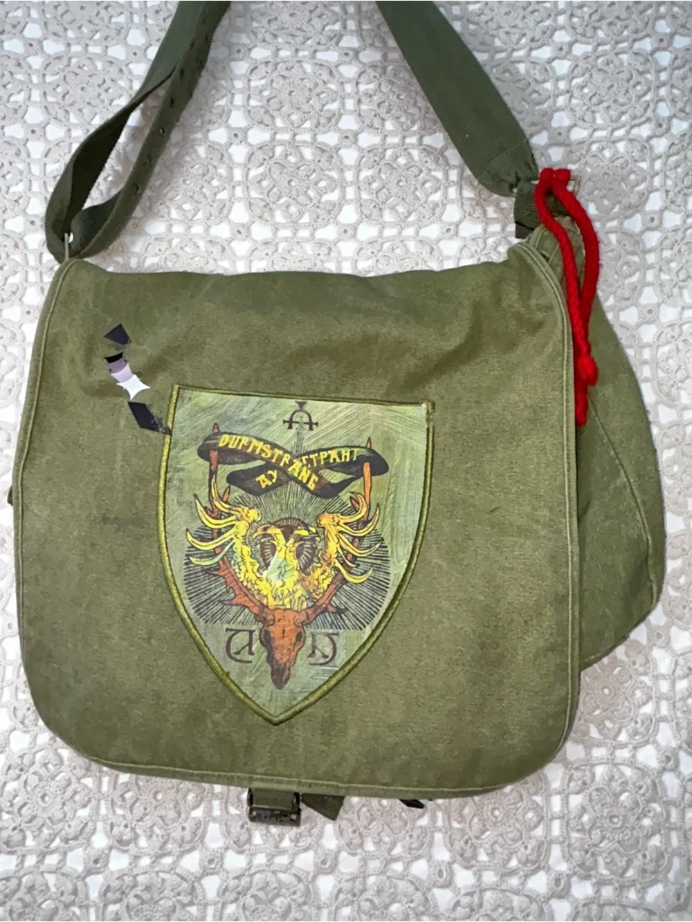 Harry Potter Durmstrang Messenger Bag – Olive Green Canvas Crossbody